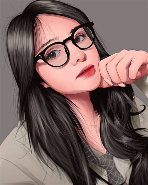 A Woman With Long Black Hair Wearing Glasses