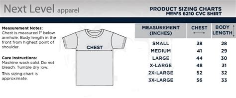 Next Level Apparel Cvc Fitted T Shirt Size Chart Custom T Shirts