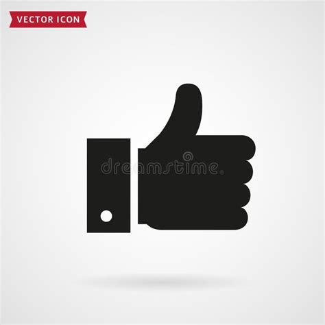 Thumbs Up Flat Icon In Circle Shape Like Sign Stock Vector