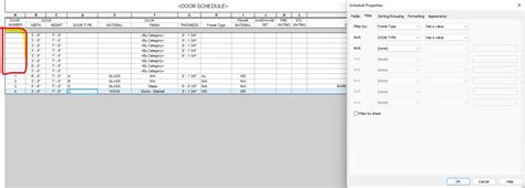 Door schedule revit filter is not working - Autodesk Community