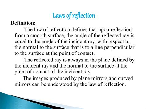 Light Laws Of Reflection Ppt Free Download