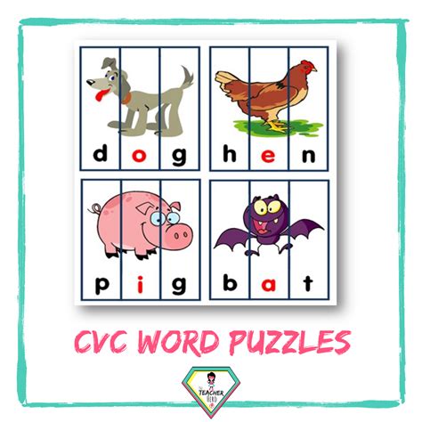 Cvc Word Puzzles The Teacher Hero