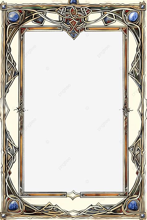 Square Medieval Frame With Bottom Banner Medieval Celtic Simplistic