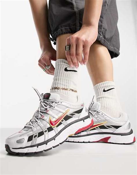 Nike P 6000 Unisex Trainers In Varsity Red And Silver Asos