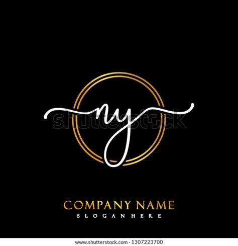 Ny Initial Handwriting Logo Template Vector Stock Vector Royalty Free 1307223700 Shutterstock