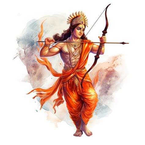 Premium Photo | Lord Rama Holding Bow and Arrow Taking an Aim on Mandala Pattern Background for ...