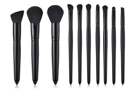 10pcs All Black Makeup Brush Set Buy 10pcs Black Handle Black Hair Beauty Brush10pieces Black