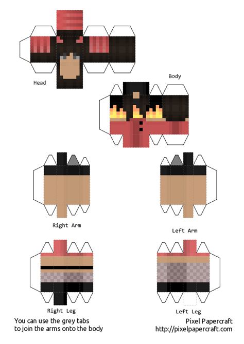 Minecraft Papercraft Blank Skin Template