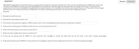 Solved Question 1 10 Points Save Answer Abs Engineering