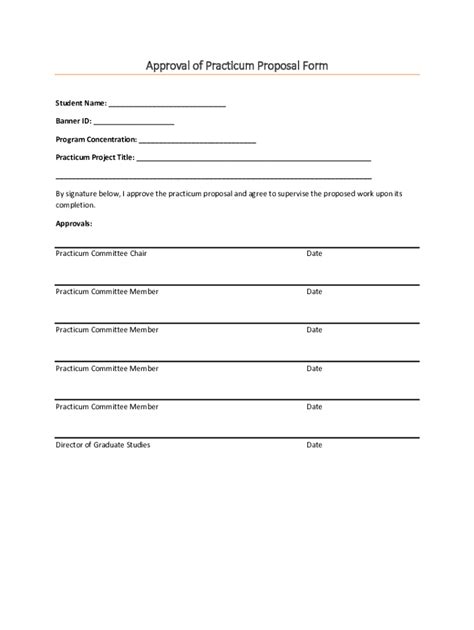 Fillable Online Practicum Proposal Cover Sheet And Approval Form