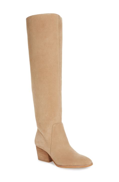 Vince Camuto Nestel Knee High Boot Women Beige Knee High Boots