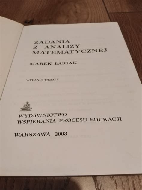 Zadania Z Analizy Matematycznej Marek Lassak Bydgoszcz Licytacja