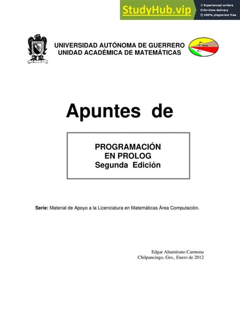 Apuntes De Programaci N En Prolog Pdf Descarga Gratuita