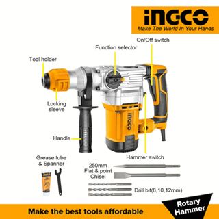 Ingco Sds Plus Rotary Hammer Drill Chipping Gun W Rh Ipt