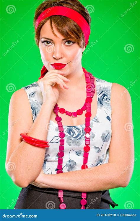 Portrait of Charming Girl. Pin Up and Retro Style Stock Photo - Image ...