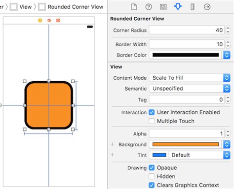 How To View Rounded Corners Borders In Interface Builder