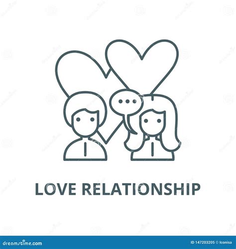 Love Relationship Vector Line Icon Linear Concept Outline Sign