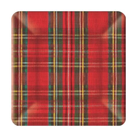 Red Tartan Dessert Paper Plates Modern Lola