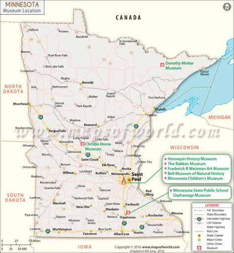 List Of Museums In Minnesota Minnesota Museums Map