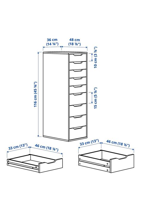 IKEA Keson 9 Çekmeceli Ofis makyaj eşya Düzenleyici Genişlik 36 cm