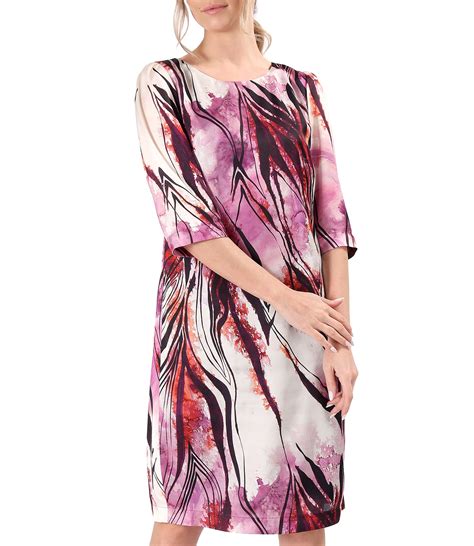 Digitally Printed Satin Dress With Floral Motifs Purple Yokko