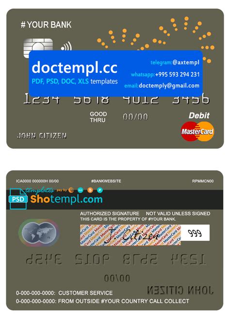 Artsy Line Universal Multipurpose Bank Mastercard Debit Credit Card