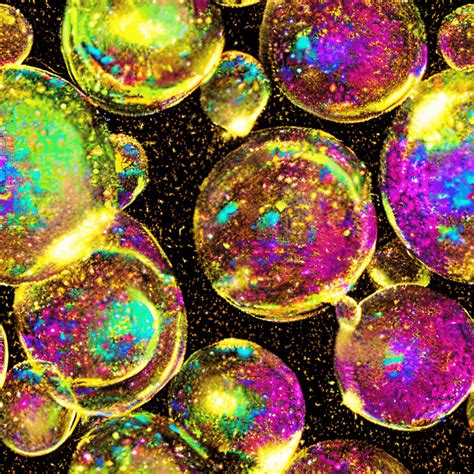 Oil Drop Iridescent Bubbles Crystal Rainbow D Photograph Creative