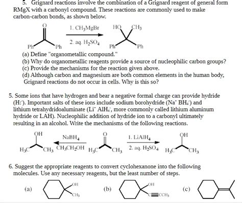 O Rganic Chemistry Organic Chemistry Help Required 5 Grignard