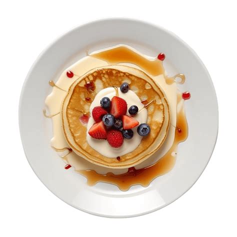 a plate with pancakes and fruit on it 27735657 PNG