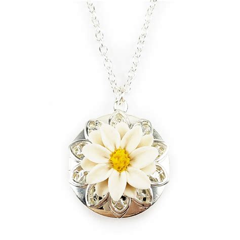 Daisy Silver Locket Necklace | Daisy Jewelry