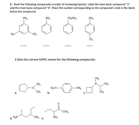 Answered 1 Rank The Following Compounds In Bartleby