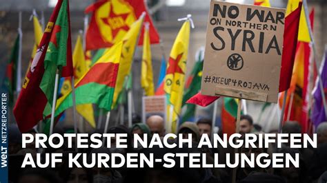 Proteste gegen Türkische Angriffe auf Kurden Stellungen in Syrien und