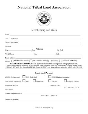 Fillable Online Ntla Ntla Membership And Dues Form V Pdf National