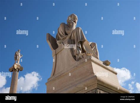 Statue of Plato outside the Academy of Athens, Greece Stock Photo - Alamy