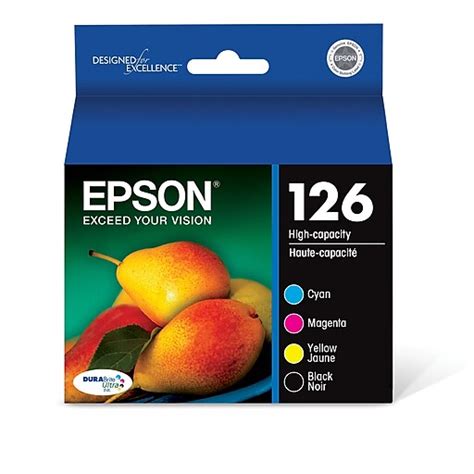 Epson 126 Durabrite Ultra Inkjet Multi Color Ink High Capacity T126120 Bcs At Staples