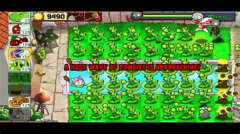 Plants Vs Zombies Last Stand Night I Threepeater Vs All Zombies