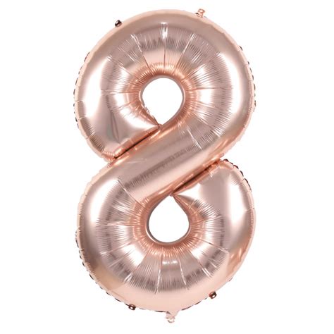 BALLON MYLAR CHIFFRE 8 ROSE GOLD 36CM