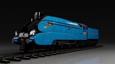 Mallard steam train 3D model animated rigged | CGTrader