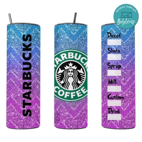 Starbucks Oz Skinny Tumbler Customizable Createpartylabels