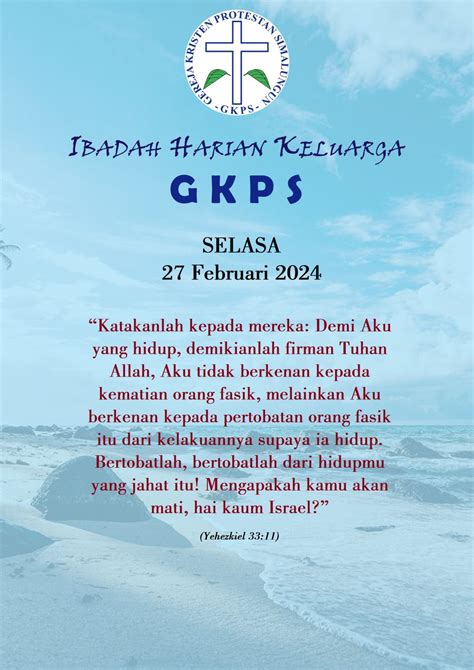 Ibadah Harian Keluarga Gkps Selasa 27 Februari 2024 Gkps