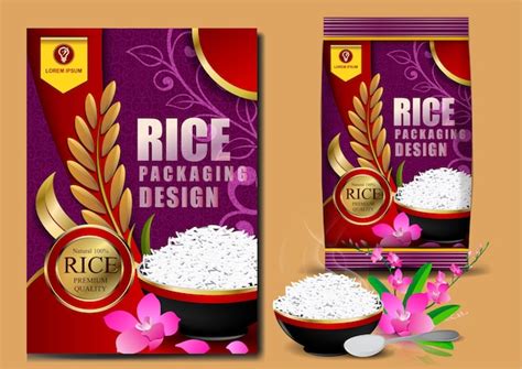 Premium Vector | Package of rice