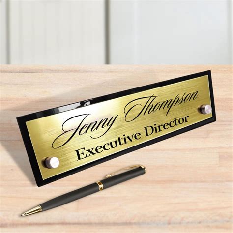 Custom Engraved Standoffs Acrylic Desk Name Plate Personalised