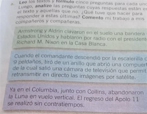 Leo los textos y formuló cinco preguntas para cada uno luego analiza