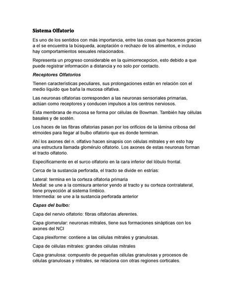 Sentido del gusto y olfato - Es uno de los sentidos con más importancia, entre las cosas que ...