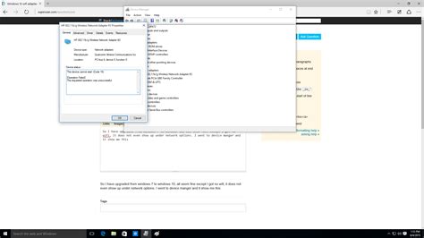 wireless networking - Windows 10 wifi adapter will not start - Super User