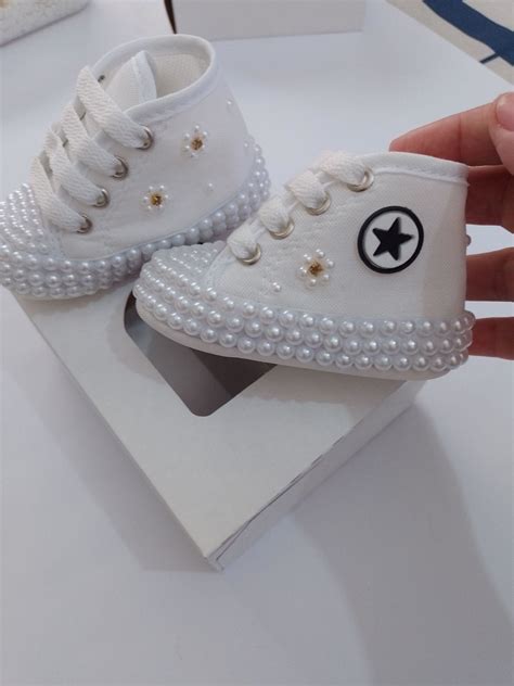 Tênis Tipo All Star Bebê Customizado Pérolas Elo7