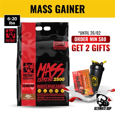 Mutant Mass Extreme 2500 Muscle Mass Gainer Whey Protein With High Calories For Extreme Hard