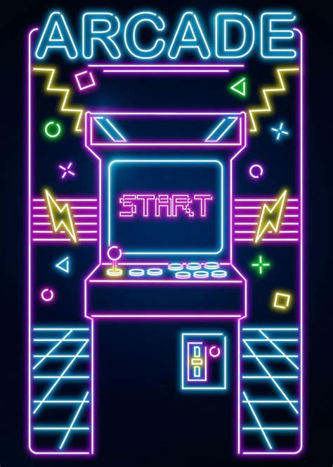 Neon Arcade Poster Picture Metal Print Paint By Donnie Displate