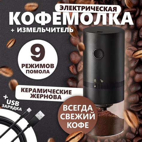 Кофемолка электрическая с керамическими жерновами для кофе и специй ...