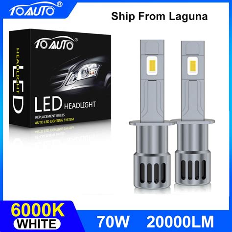 2PCS H1 H3 880 881 Car Bulb Headlight Plug And Play 70W 20000LM 6500K